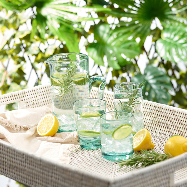 Recycled and Hand Blown Tall Tumbler Glass (Clear)