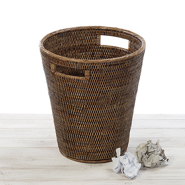 Rattan Large Waste Bin with Inset Handles