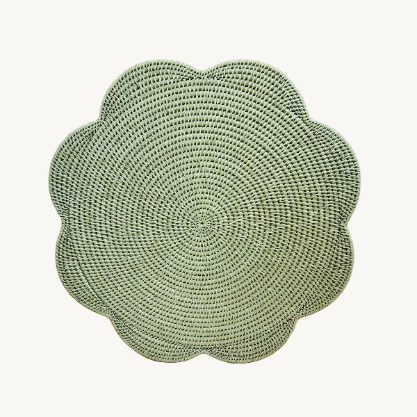 Extra Large Scallop Rattan Placemat – Dia 60 cm