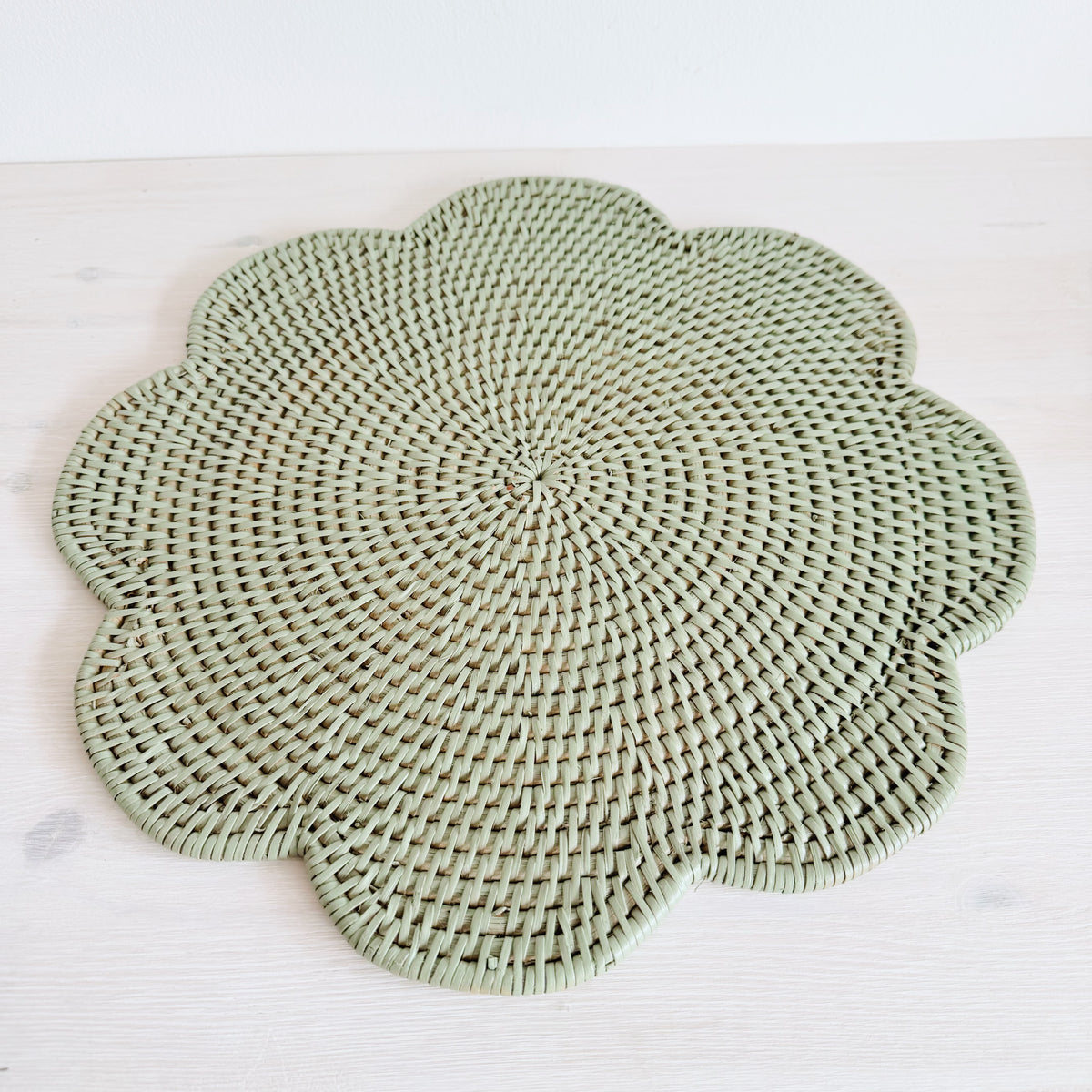 Rattan scallop round Placemat / Scallop round tablemat