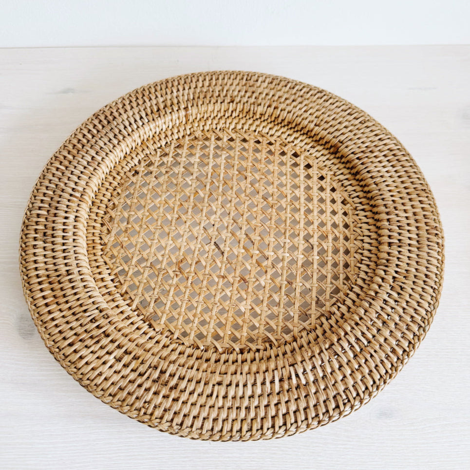 Handwoven Rattan Underplate – Dia 32 x H2.5 cm