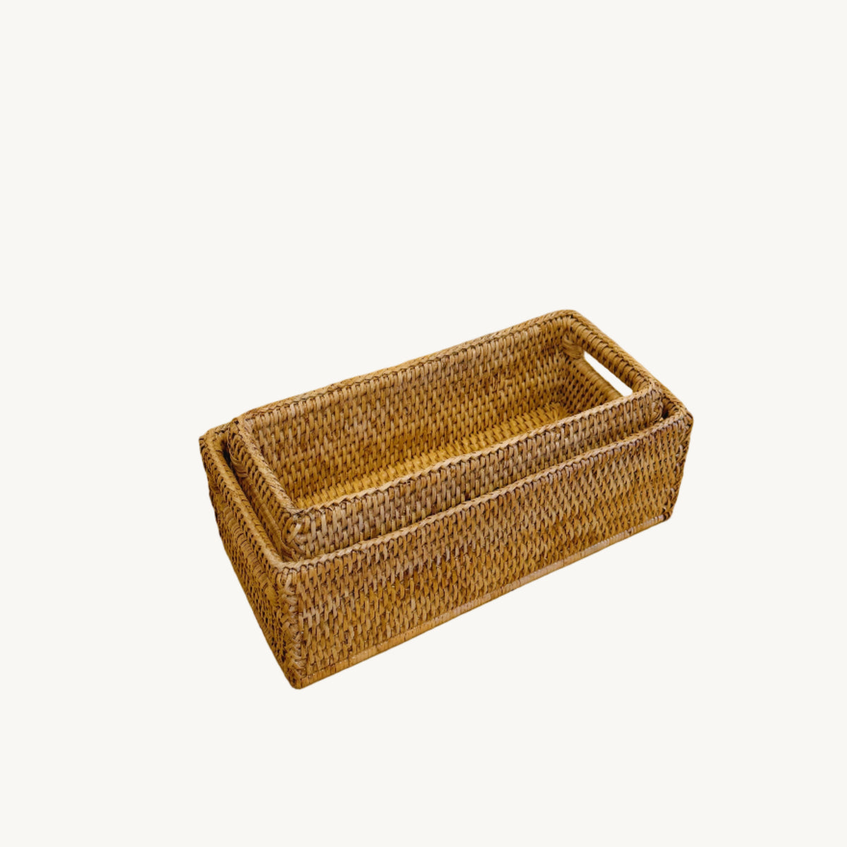 Rattan Small Rectangular Storage Basket