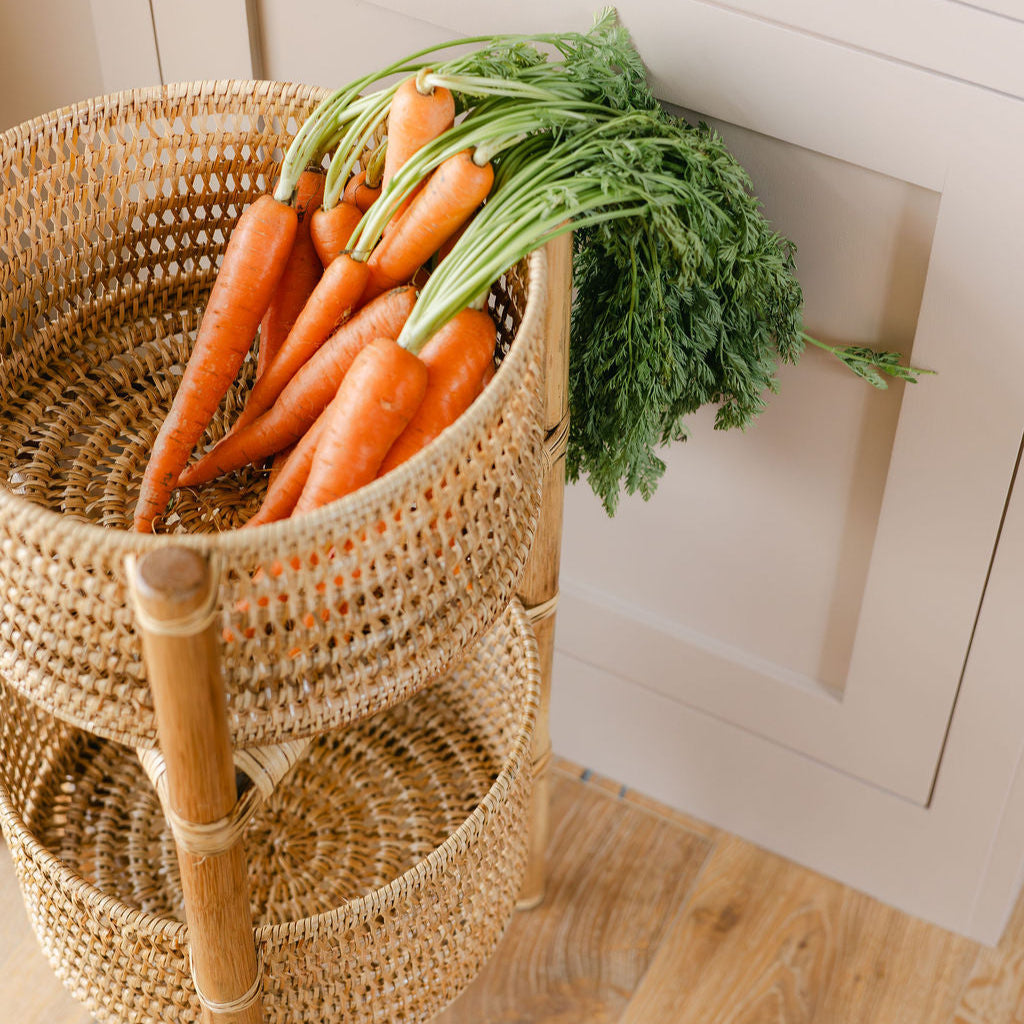 Rattan Two-Tier Shelf Basket