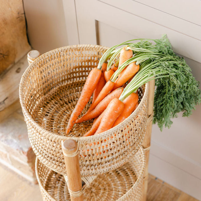 Rattan Two-Tier Shelf Basket