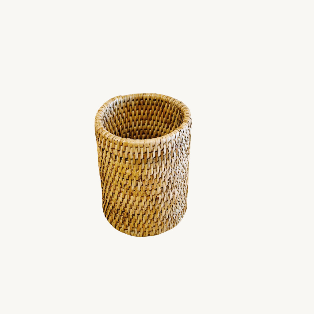 Rattan Brush  Holder/ Cutlery Holder