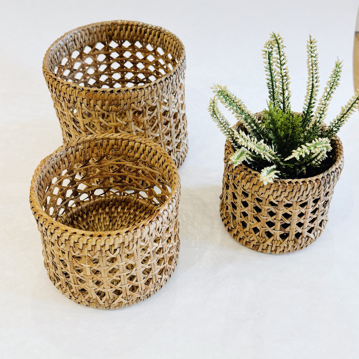 Rattan Small Planters/ Small Rattan Pots