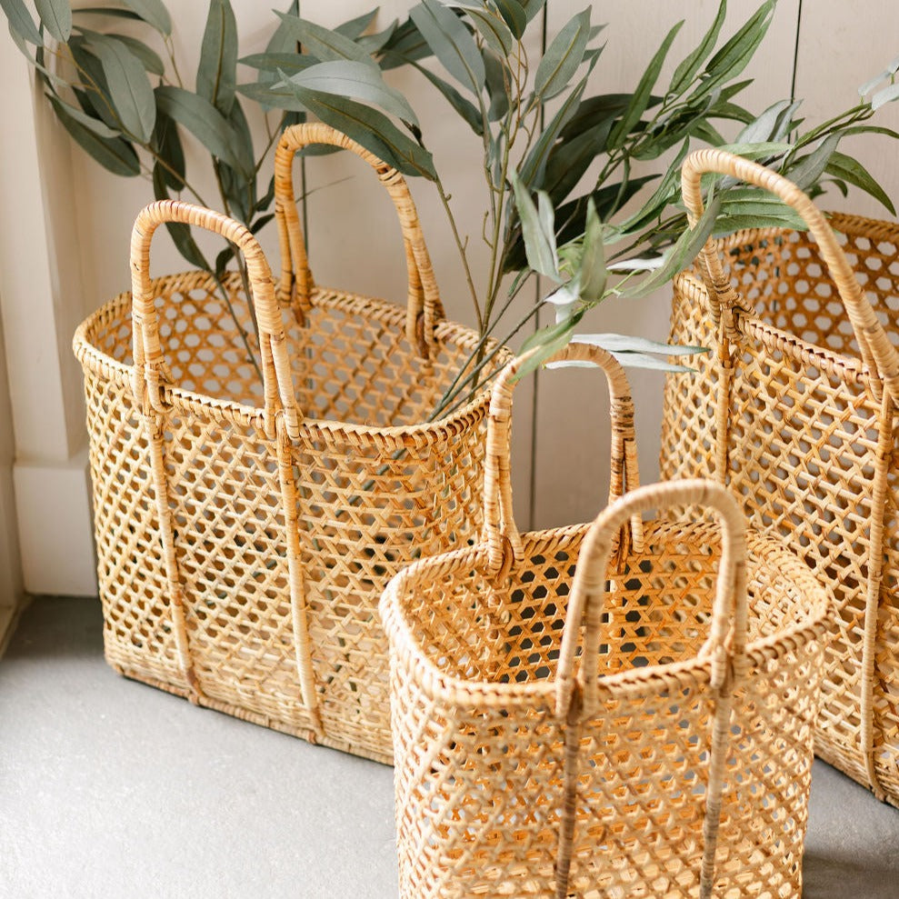 Rattan Shopping Basket/Beach Basket – Stylish, Durable & Eco-Friendly