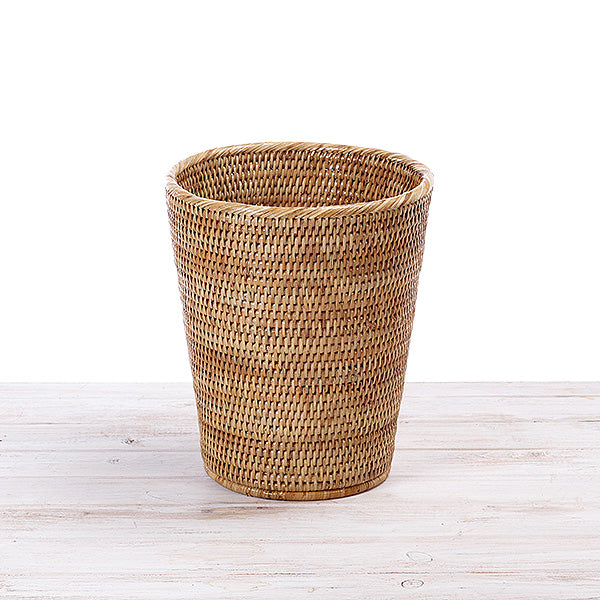 light rattan waste bin