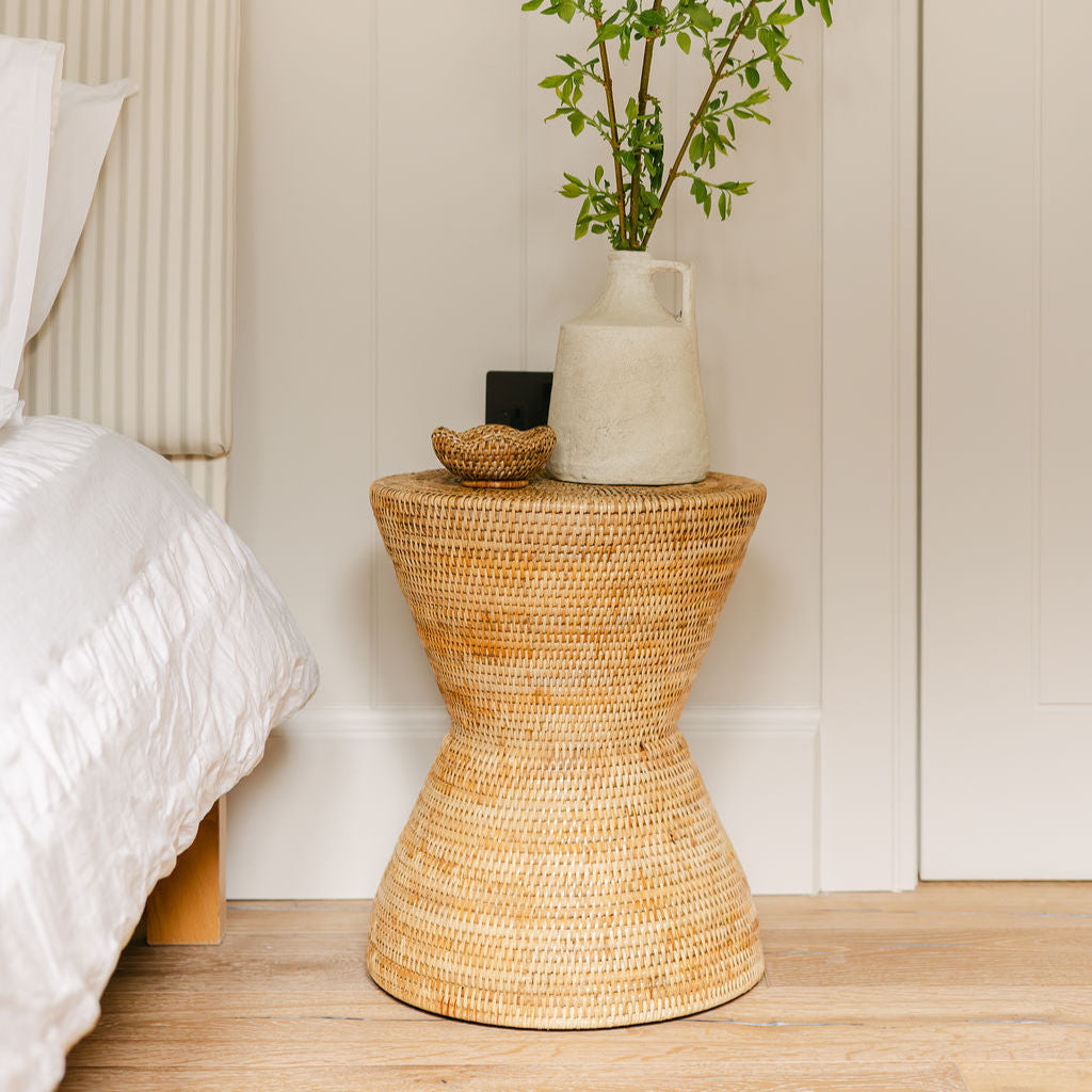 Rattan Bow Stool/ Side Table