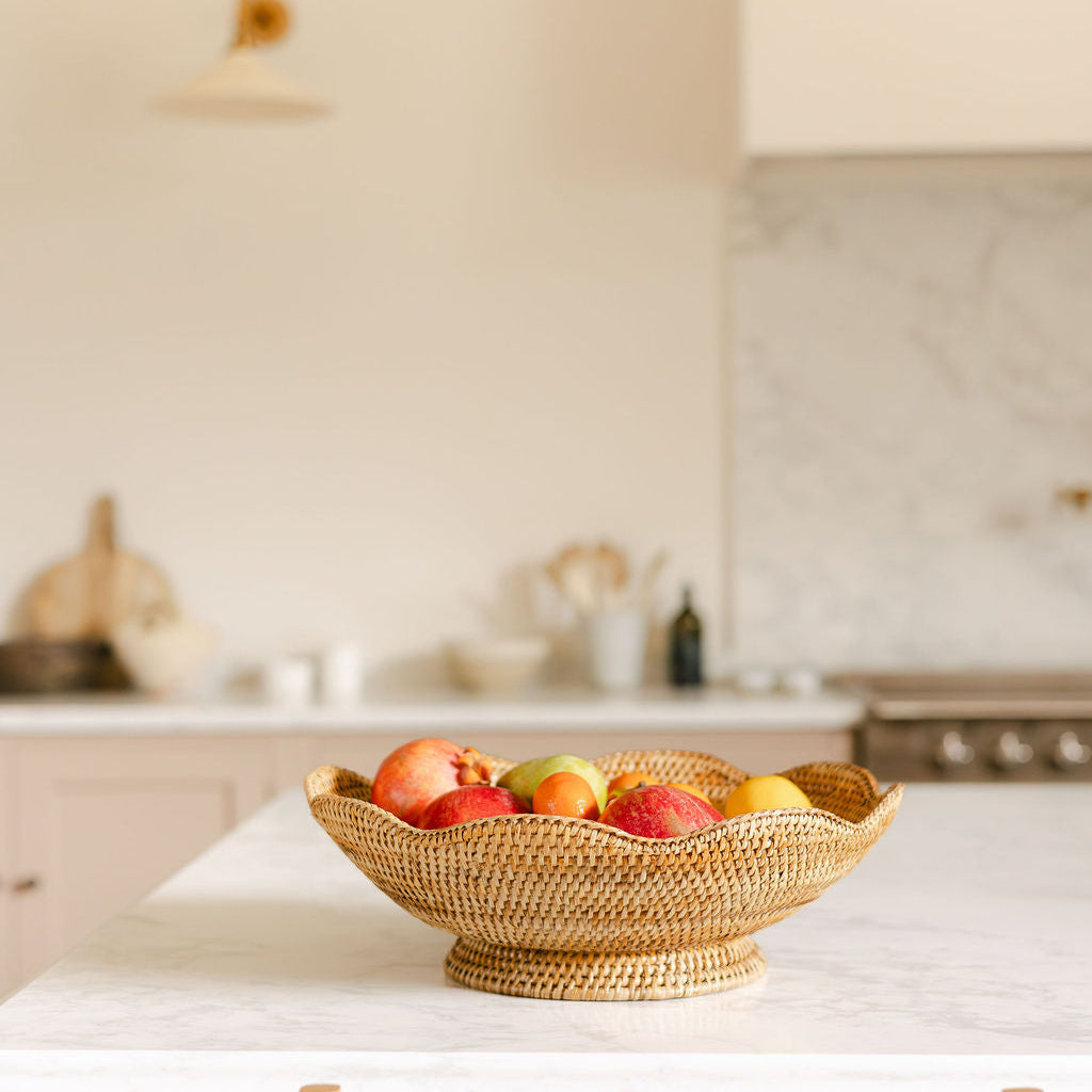 Rattan Scallop Fruit Bowl/ Fruit Tray