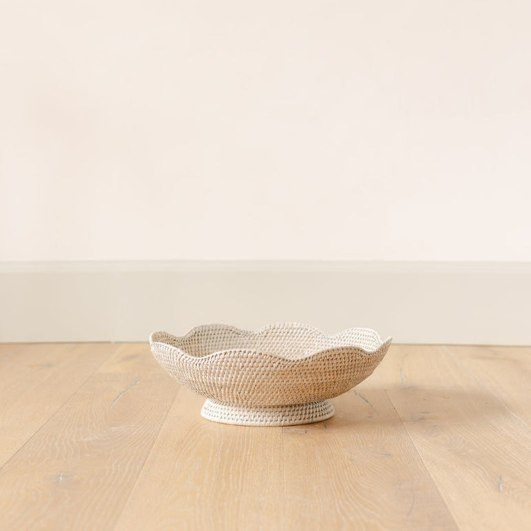 Rattan Scallop Fruit Bowl/ Fruit Tray