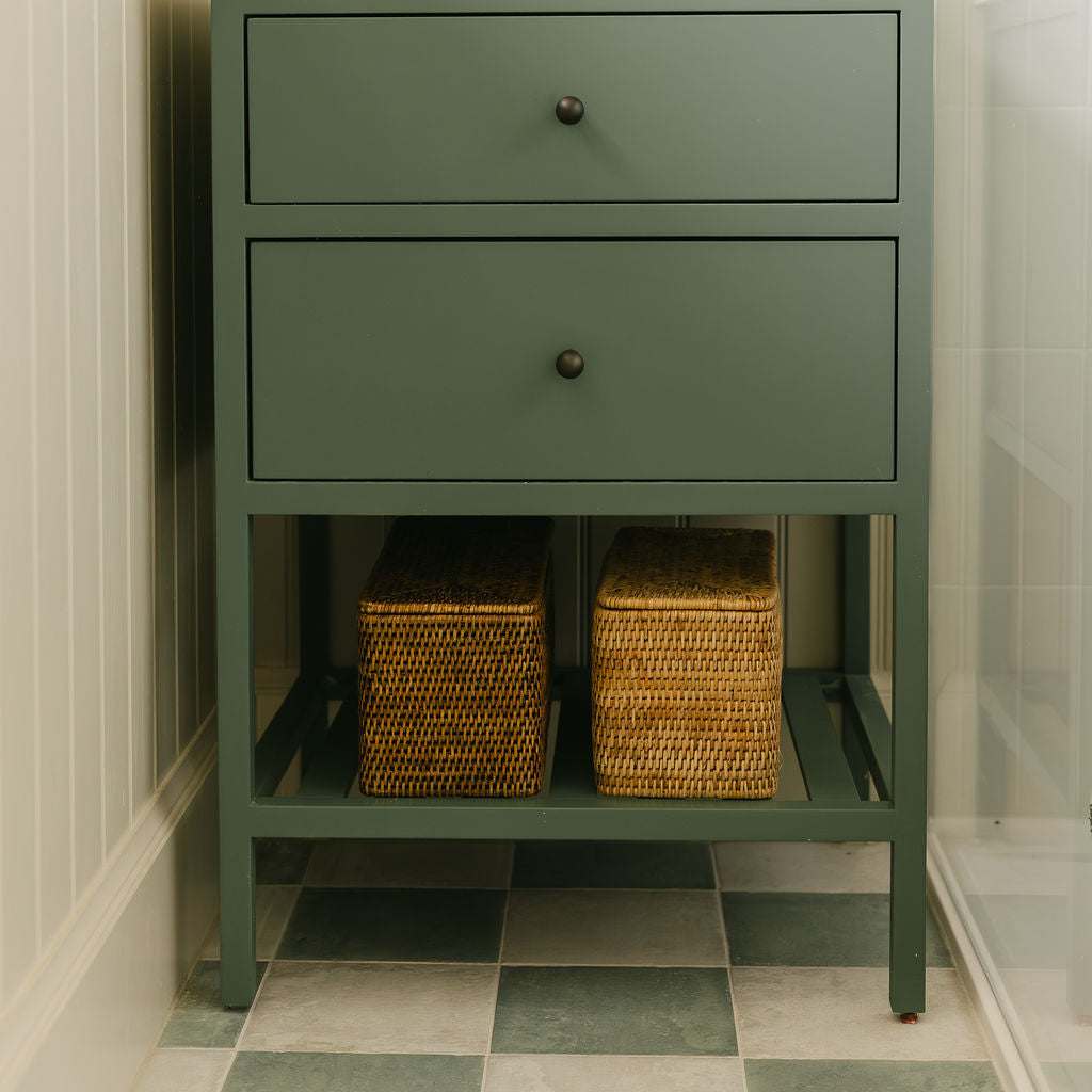 Rattan small  Rectangular Storage Basket with Lid