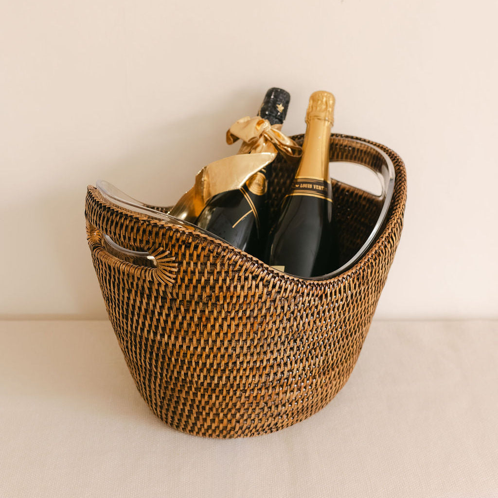 Rattan Champagne bucket Large ( with fiber glass insert)
