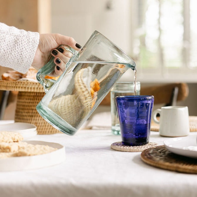 handblown glass tumblers