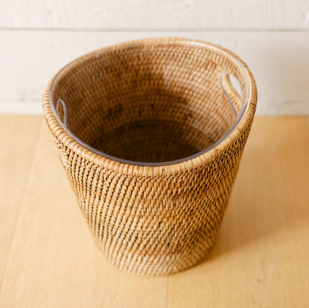 Rattan Ice Bucket withl Liner – Champagne Bucket