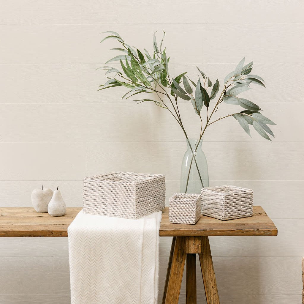 Rattan Small Square Storage Baskets