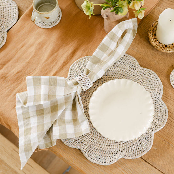 Handwoven 100% Pure Cotton Napkins – Gingham Check ( Set of Four)