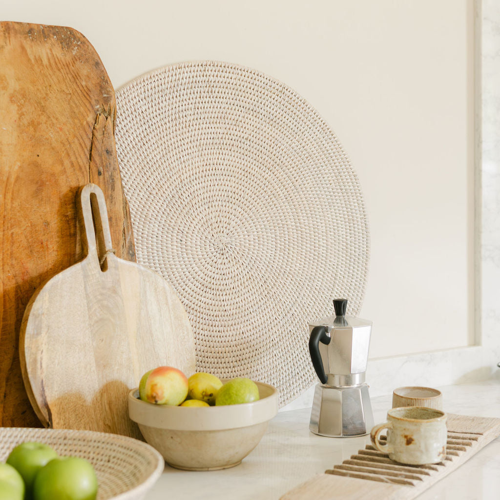 Extra Large Round Rattan Placemat – Dia 60 cm