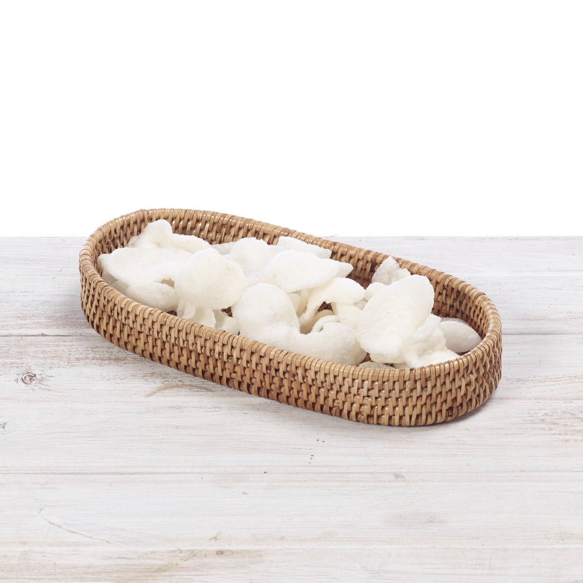 light rattan tray oval