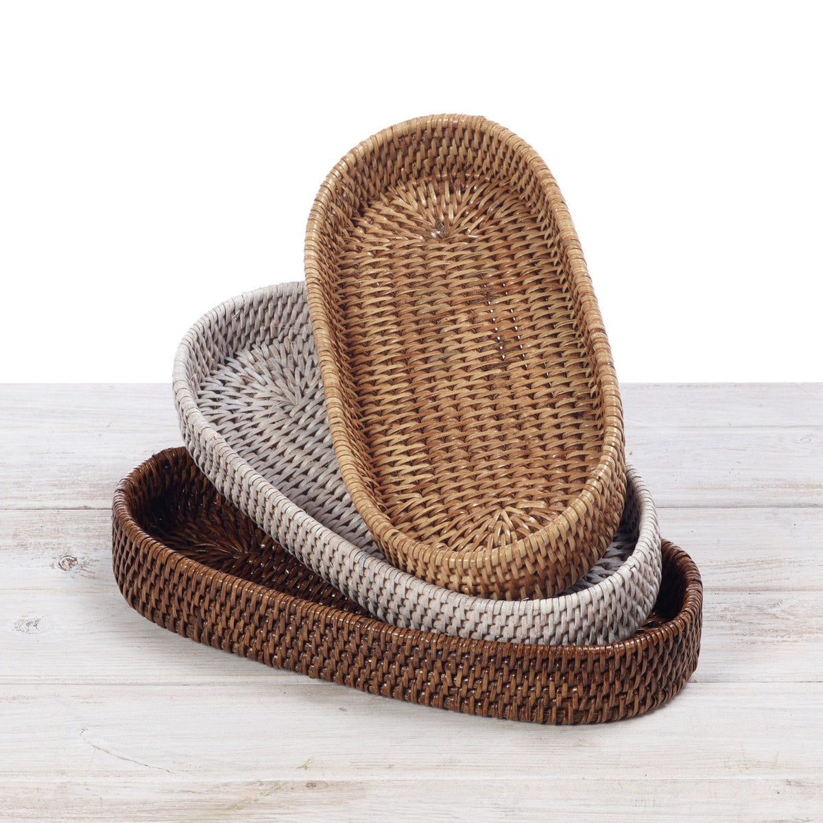 oval rattan tray collection