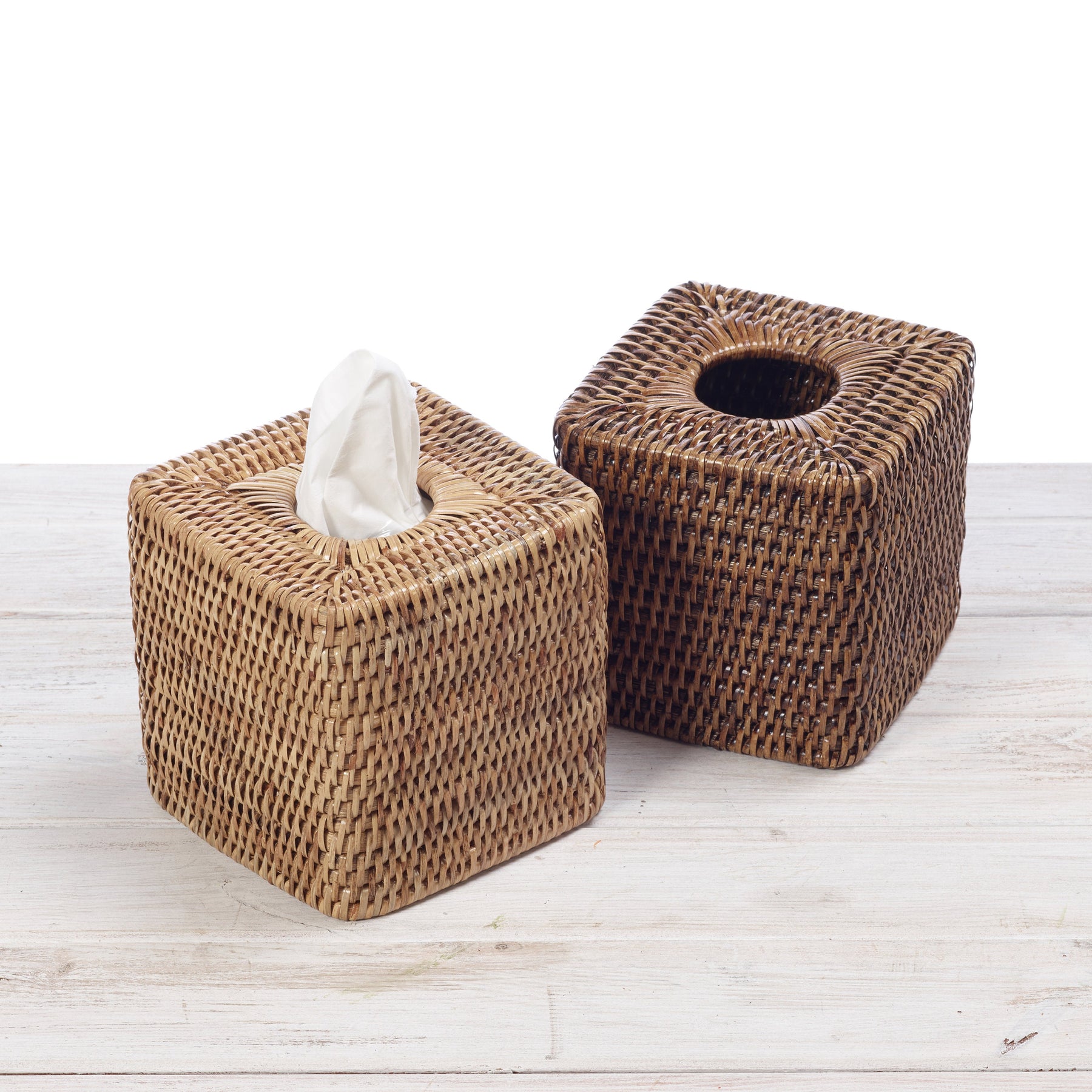 Rattan Square Tissue Box Cover