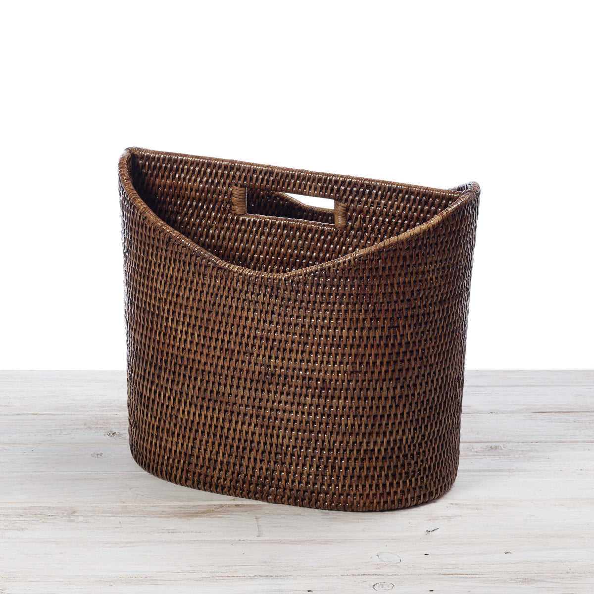 Rattan Newspaper / Magazine Holder With Inset Handle