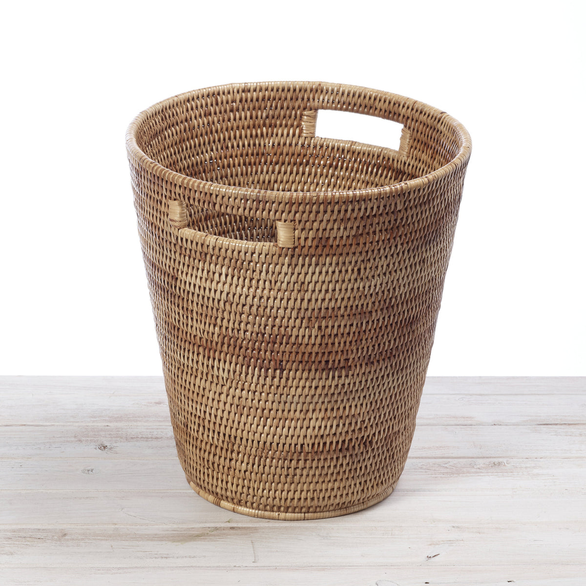 Rattan Large Waste Bin with Inset Handles