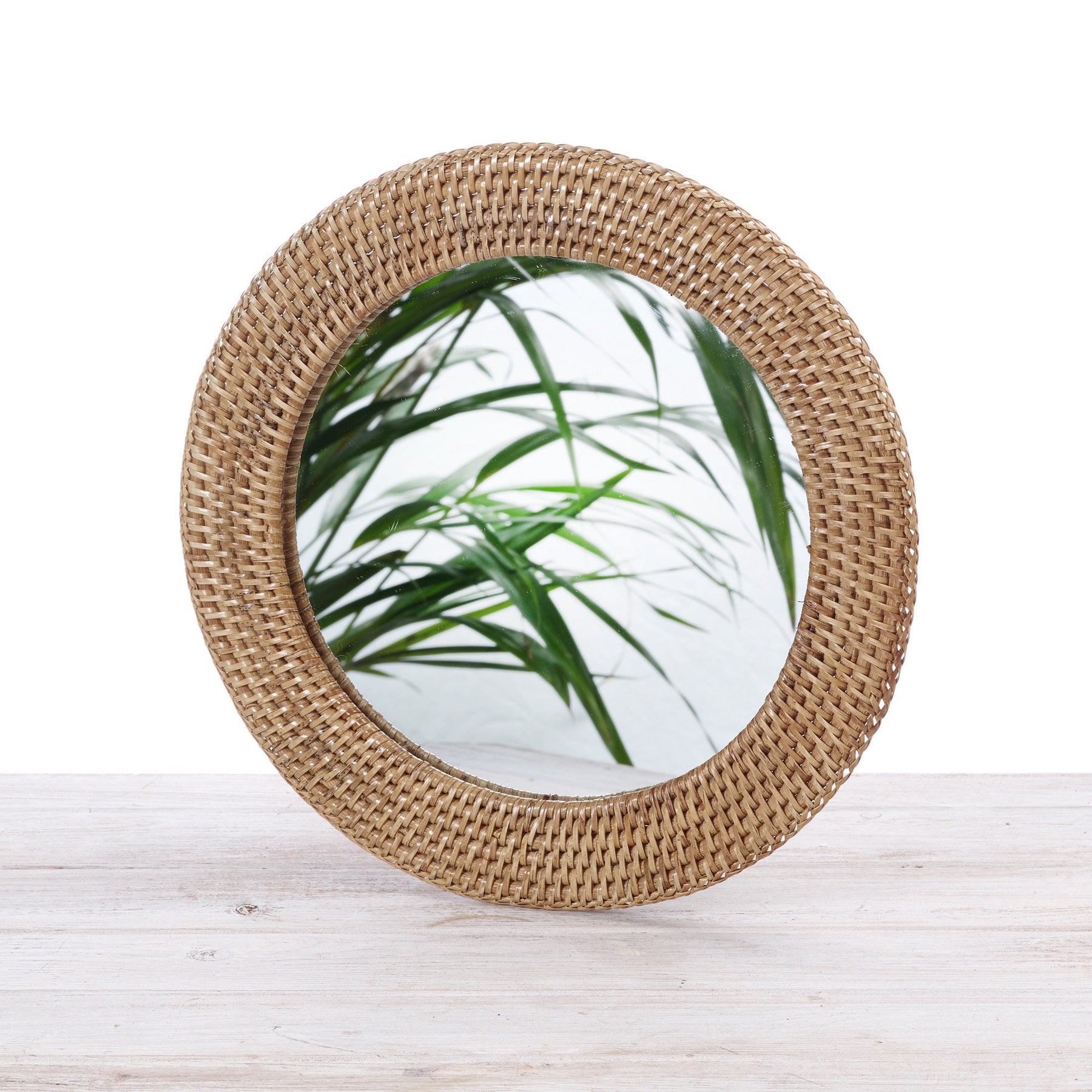 light rattan mirror