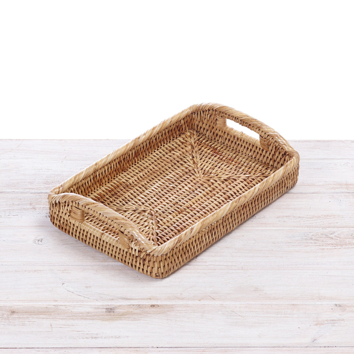 small light rectangle tray with handles