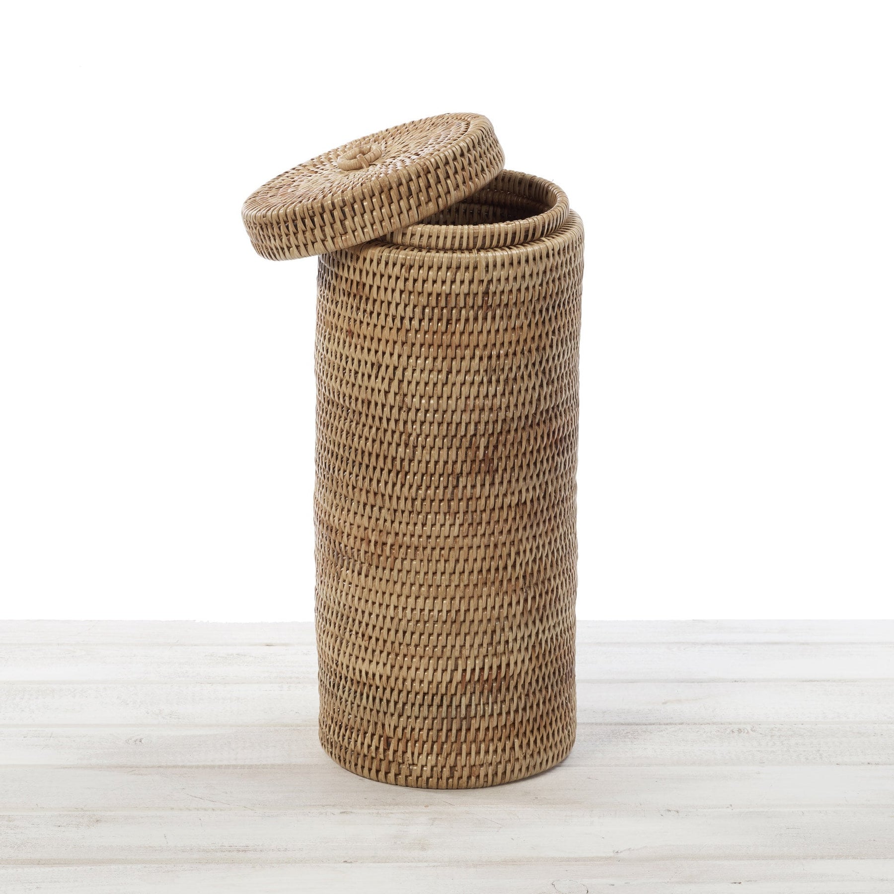 light rattan toilet roll holder