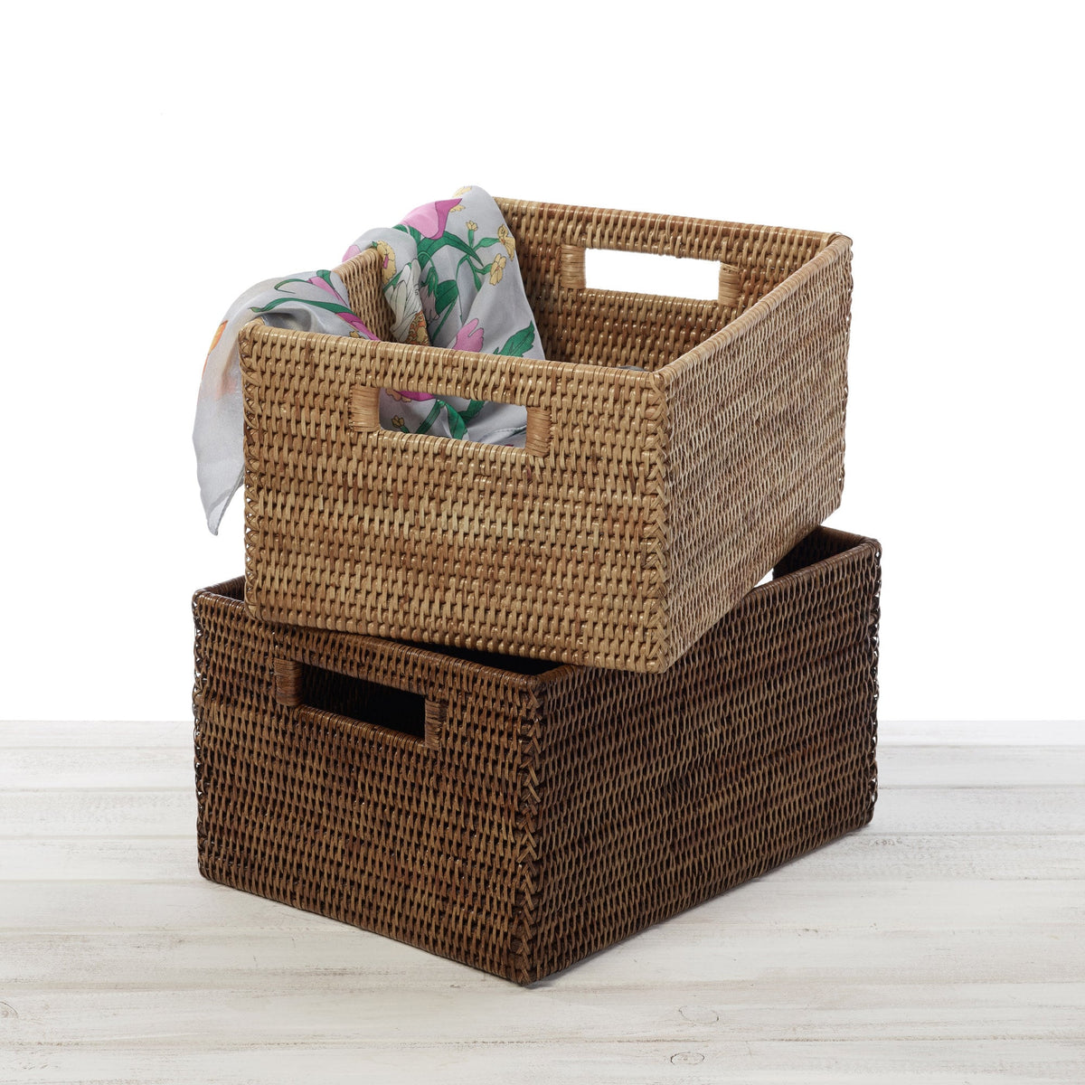 rattan box with handles