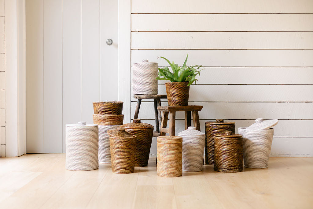 Rattan Paper Bins