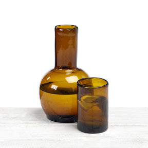 Recycled and Handblown Bedside Tumbler and Carafe Set