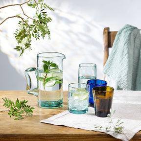 Recycled and Hand Blown Tall Tumbler Glass (Clear)