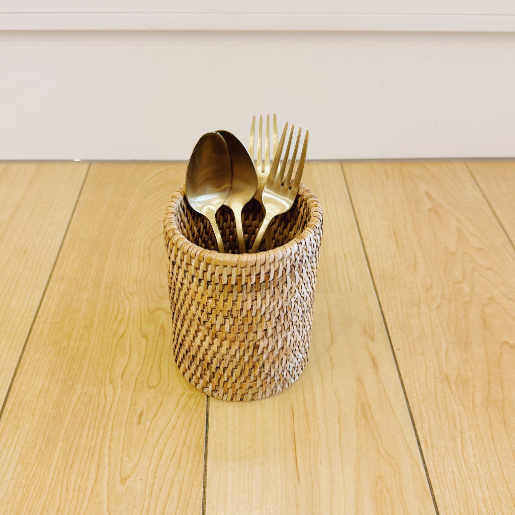 Rattan Brush  Holder/ Cutlery Holder