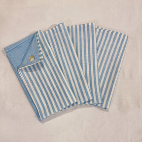 Handwoven & Hand-Dyed Half-Stripe Cotton Napkins (Set of 4)