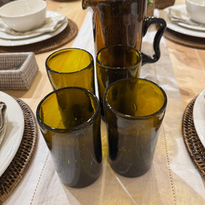 Hand-Blown Recycled Glass Tumbler – Amber