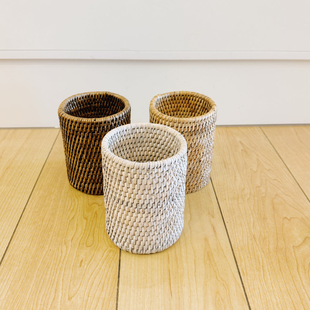 Rattan Brush  Holder/ Cutlery Holder