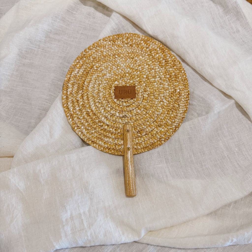Handwoven Straw Hand Fan