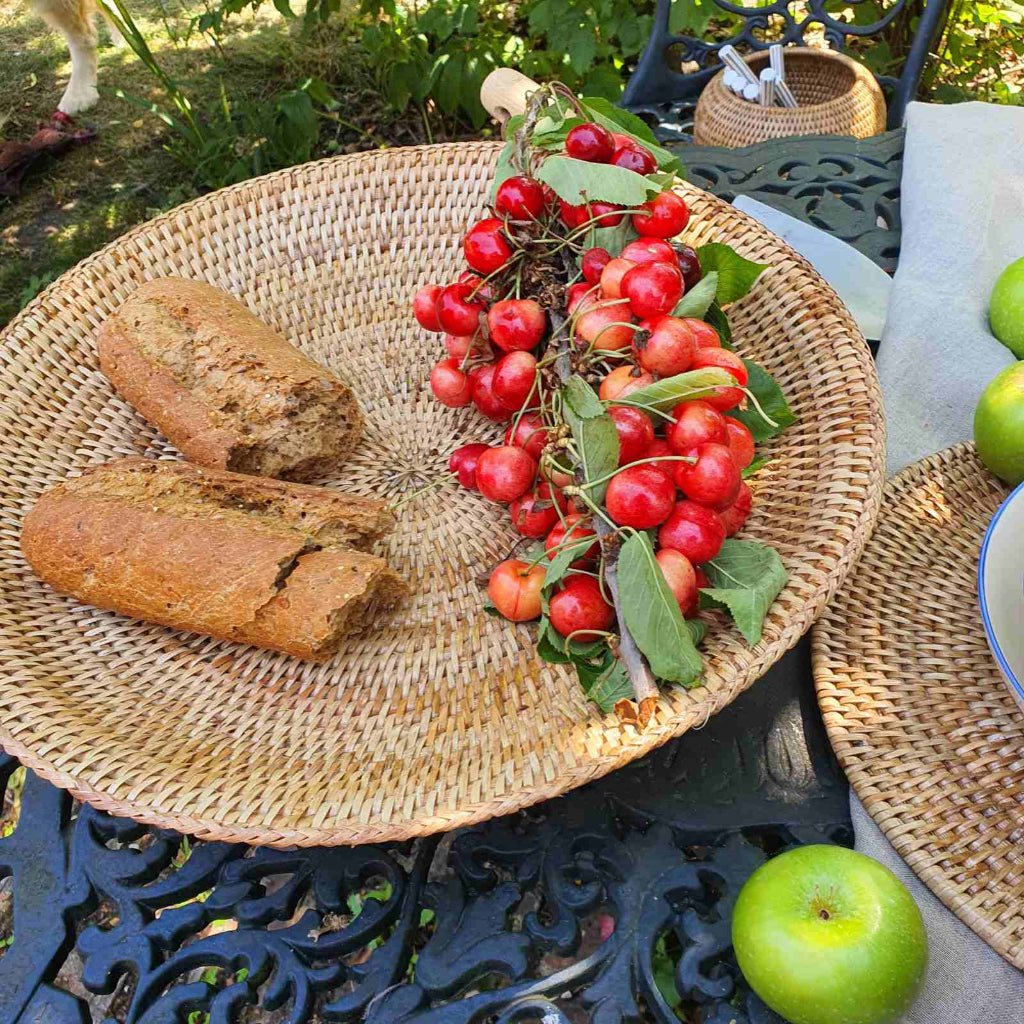 Rattan Round Fruit Bowl/ Fruit Tray