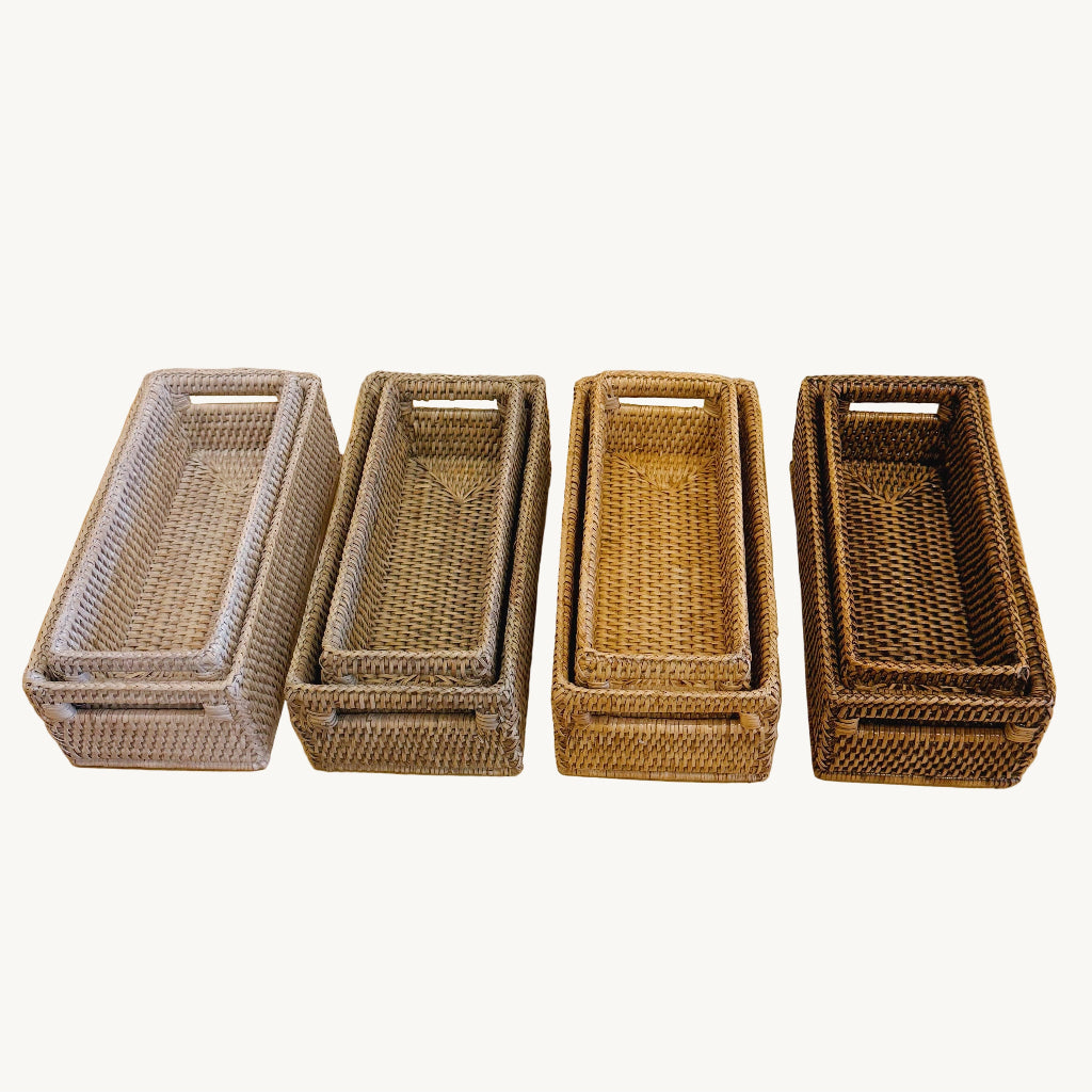 Rattan Small Rectangular Storage Basket