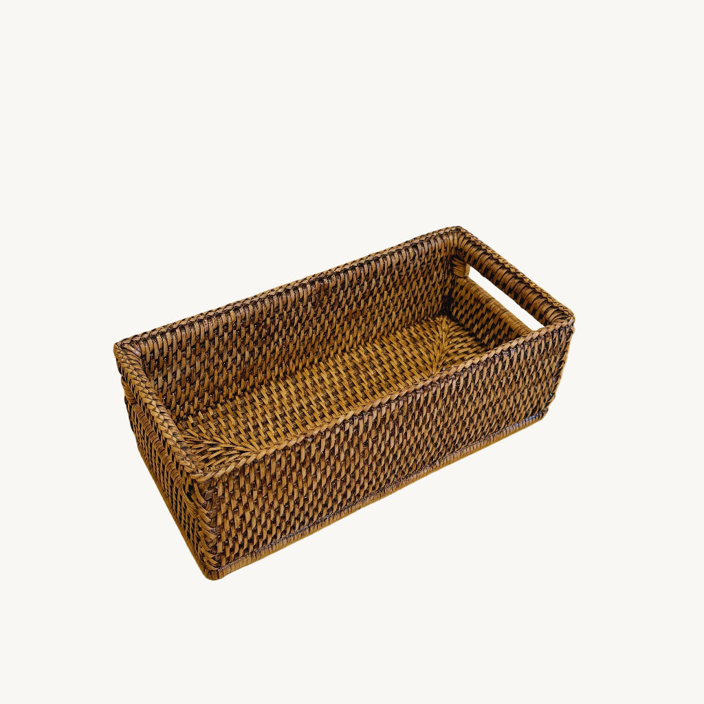 Rattan Small Rectangular Storage Basket