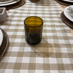 Recycled and Hand Blown Classic V Shape Glass Cup (Amber)