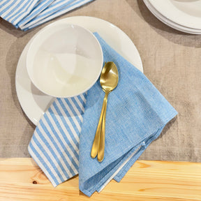 Handwoven & Hand-Dyed Half-Stripe Cotton Napkins (Set of 4)