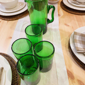 Recycled Hand-Blown Tall Tumbler Glass – Green
