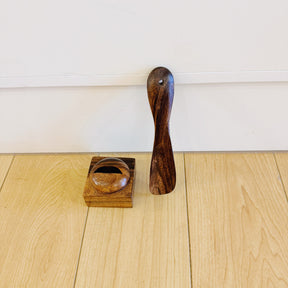 Handturned Wooden Shoe Horn with Stand- Lebbeck Wood