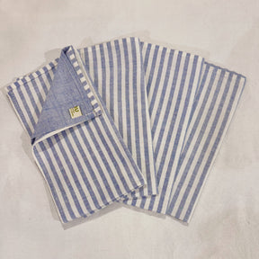 Handwoven & Hand-Dyed Half-Stripe Cotton Napkins (Set of 4)