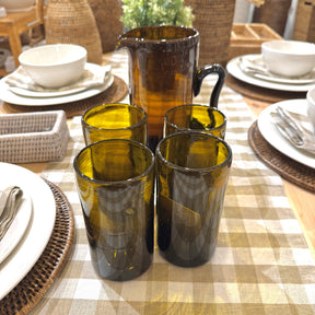 Hand-Blown Recycled Glass Tumbler – Amber