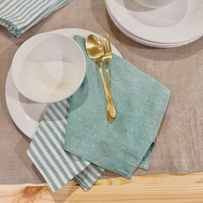 Handwoven & Hand-Dyed Half-Stripe Cotton Napkins (Set of 4)