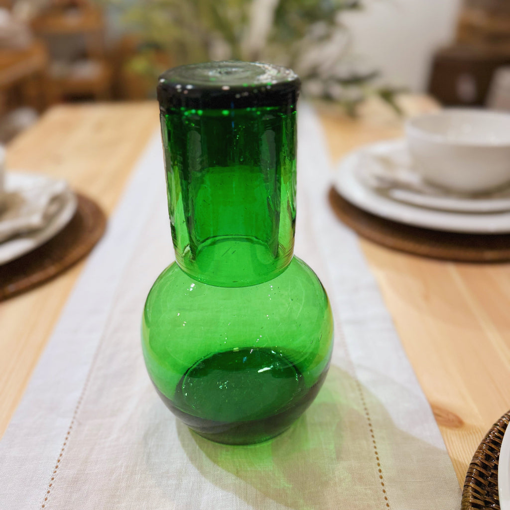 Recycled and Handblown Bedside Tumbler and Carafe Set